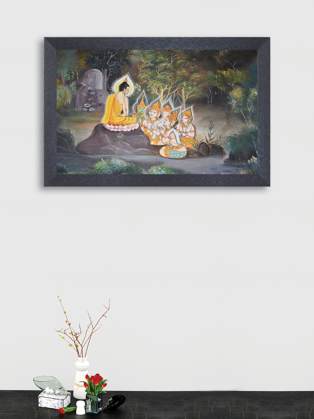 

nest ART Yellow & Green Lord Buddha Wall Art