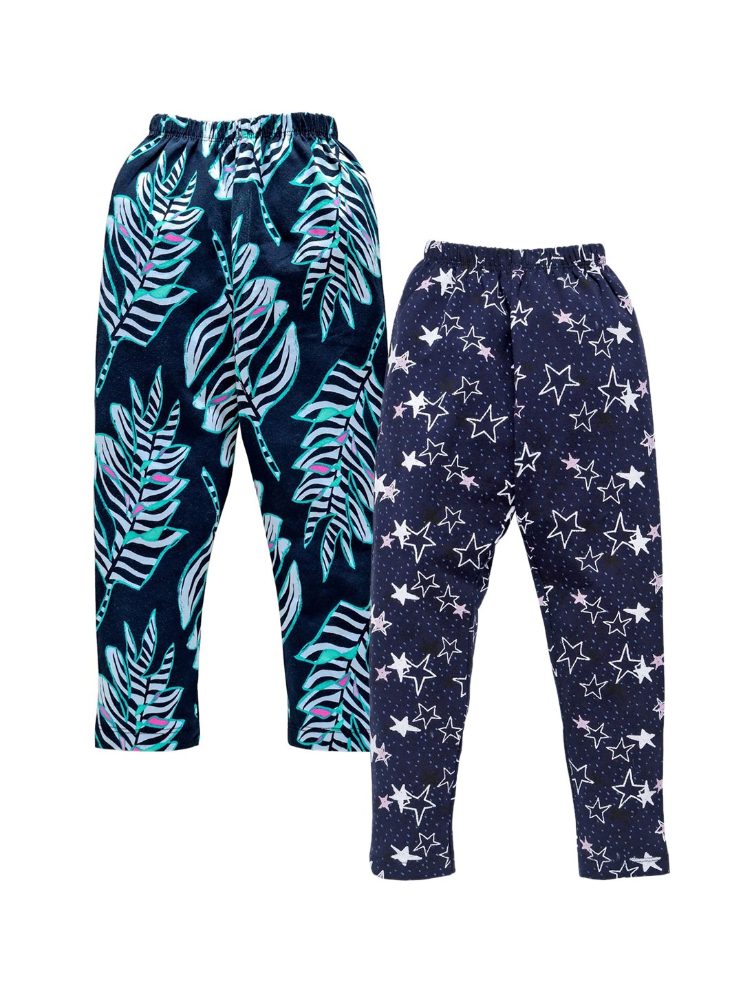

Smarty Girls Set of 2 Blue Printed Leggings