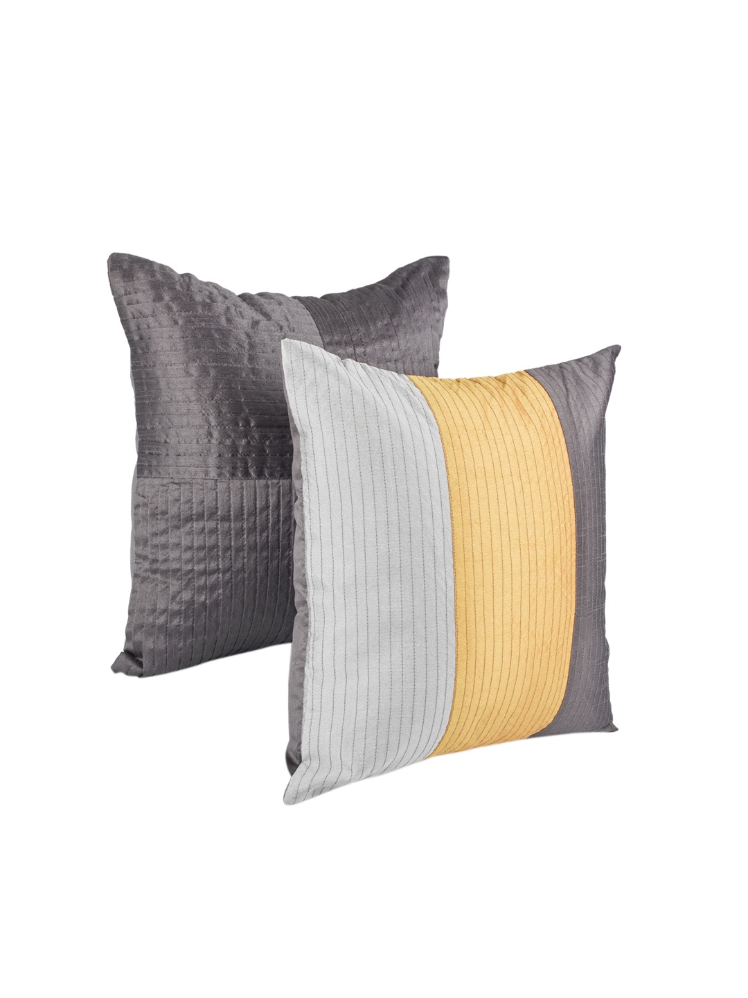 

HomeTown Grey & Beige Set of 2 Square Cushion Covers