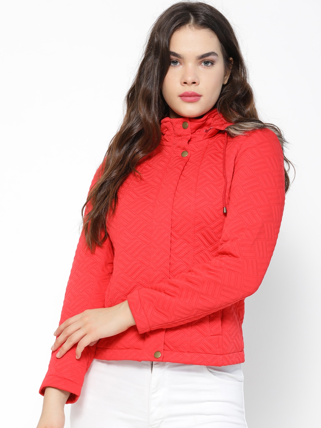 

Gipsy Women Red Solid Padded Jacket