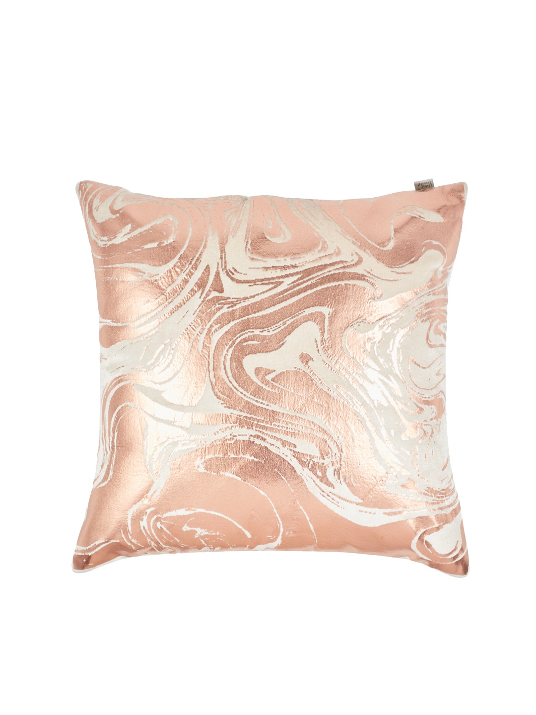 

HomeTown Rose Gold & Off-White Single Abstract Square Cushion Cover