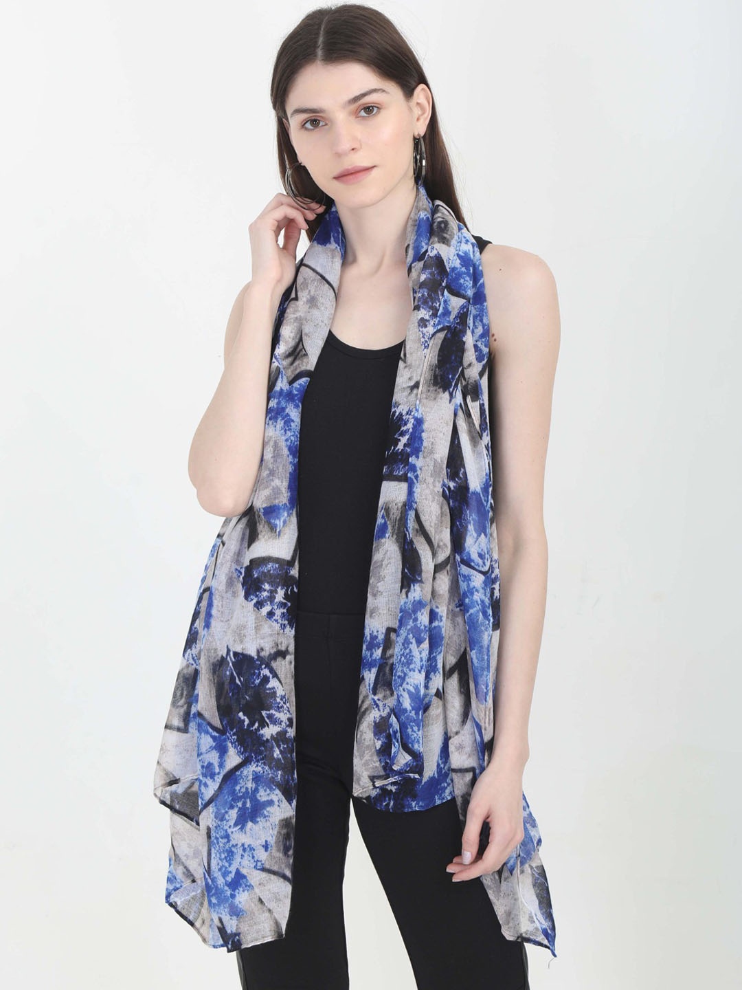 

FabSeasons Women Blue & Grey Printed Scarf