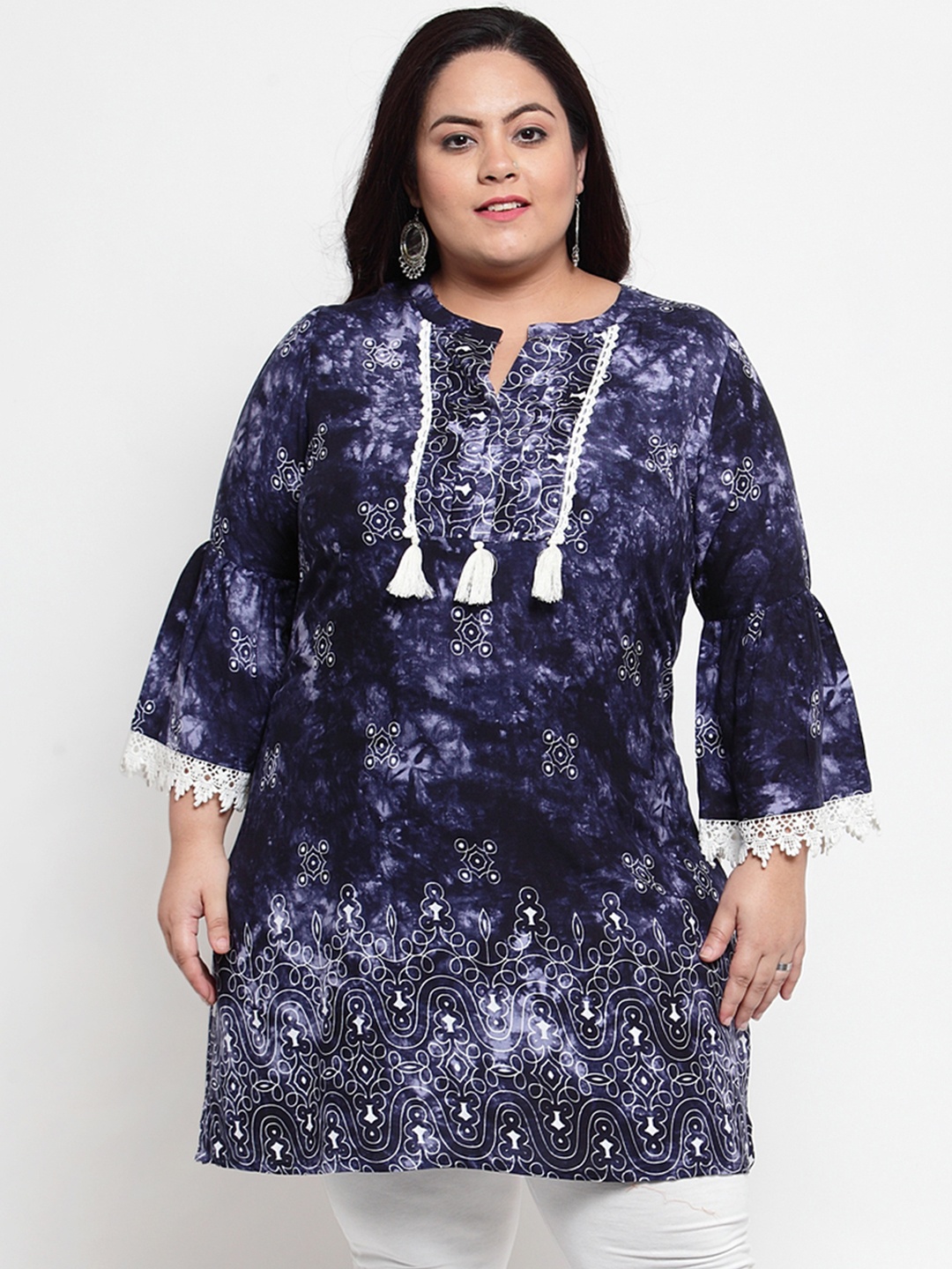 

plusS Women Blue Printed Tunic