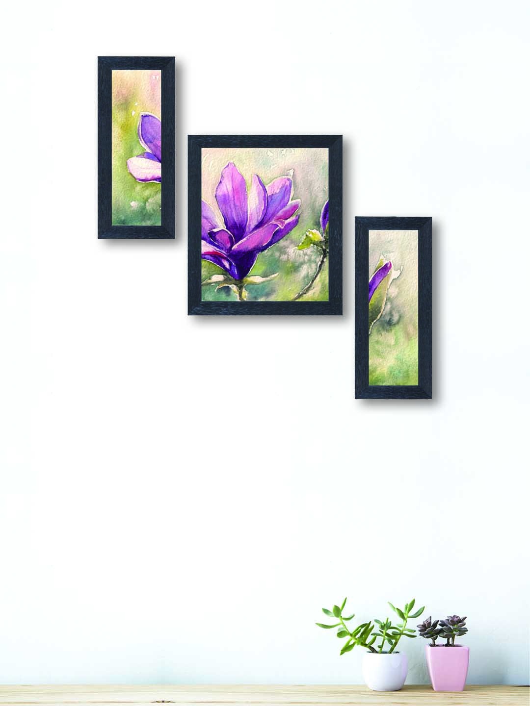 

nest ART Set of 3 Lavender & Green Floral Wall Art