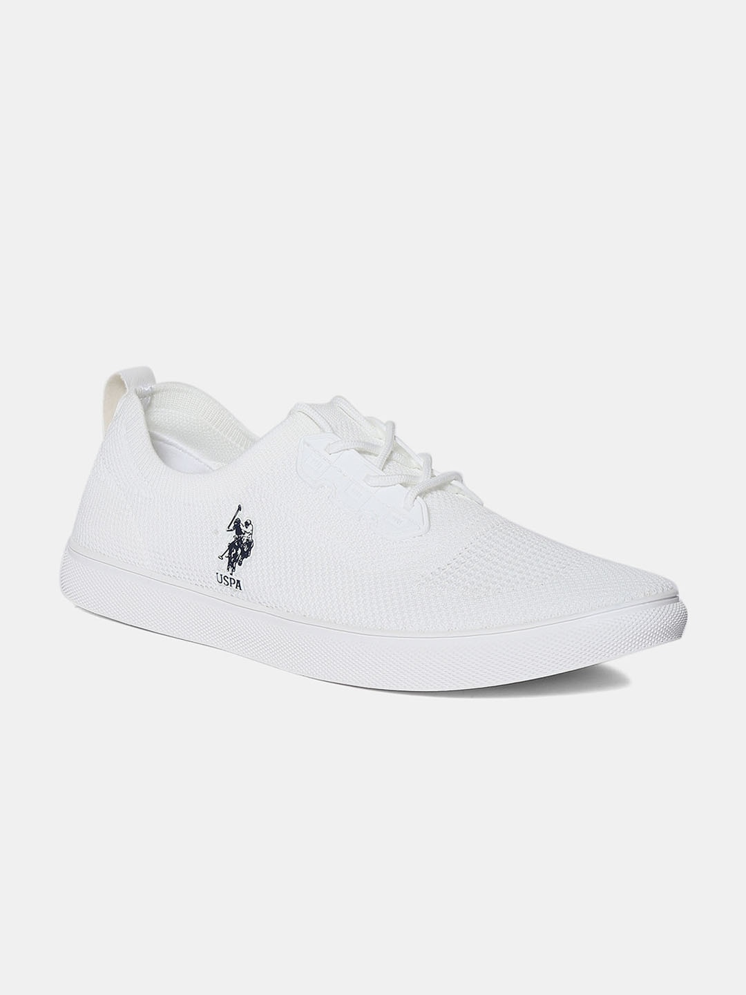 

U.S. Polo Assn. Men White Woven Design Marion Sneakers