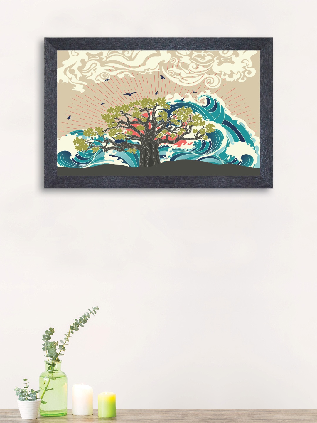 

nest ART Beige & Blue Abstract Wall Art
