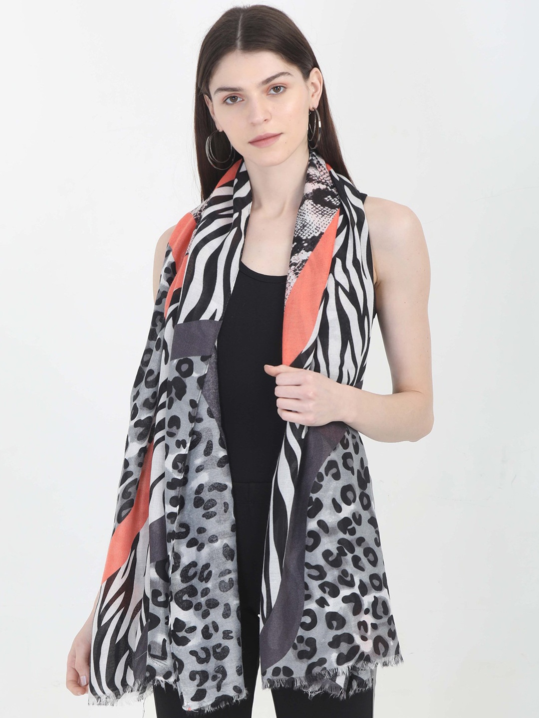 

FabSeasons Women Grey Printed Scarf