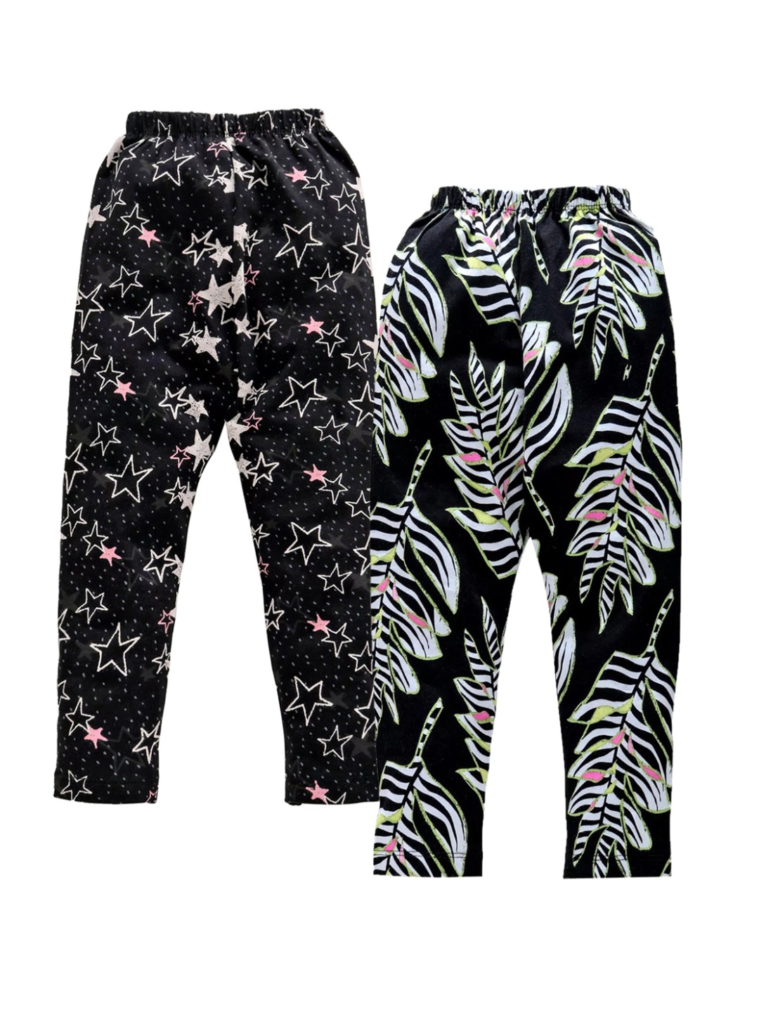 

Smarty Girls Set of 2 Black Printed Leggings