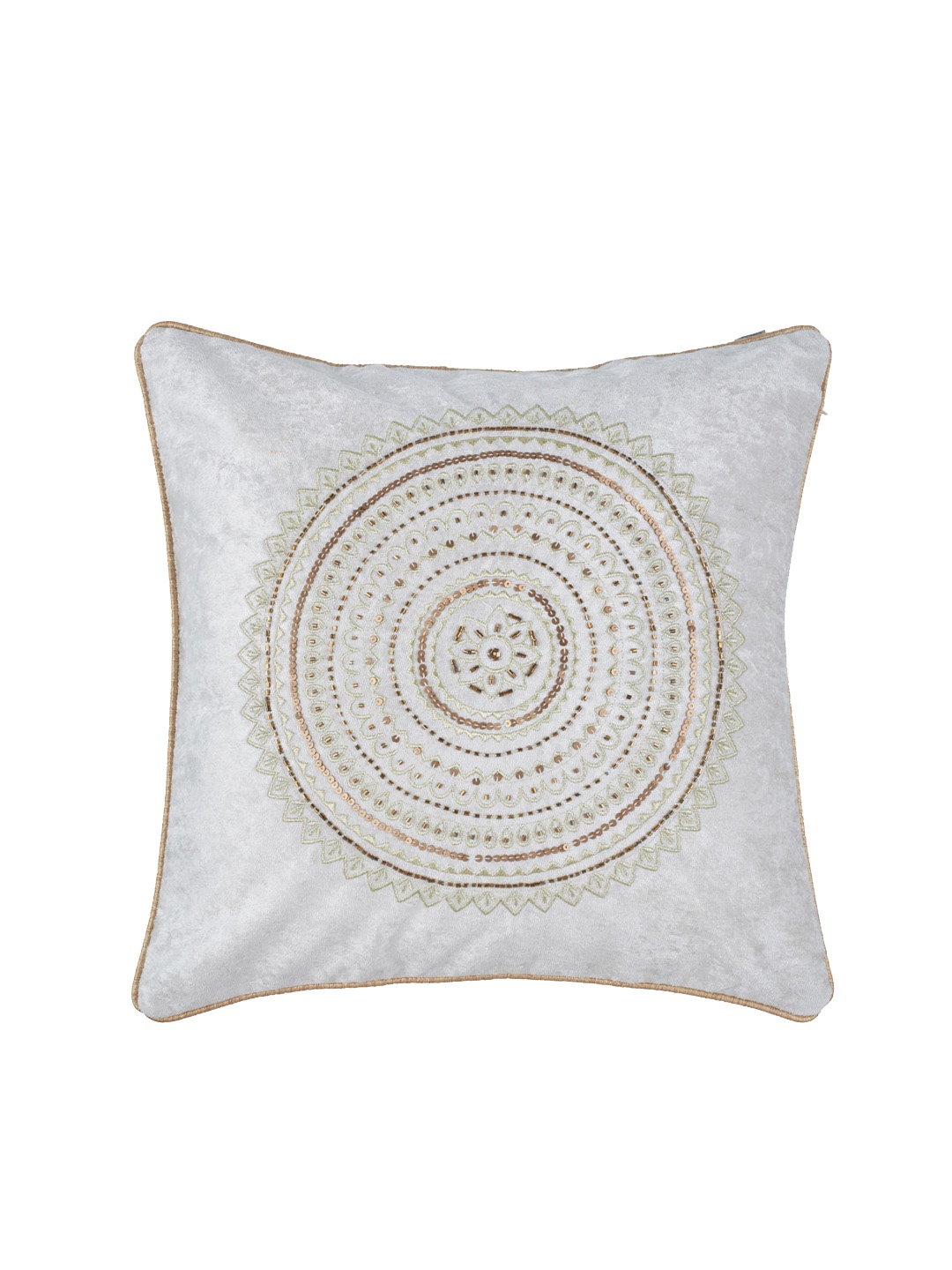 

HomeTown Grey Single Self Design Square Cushion Covers
