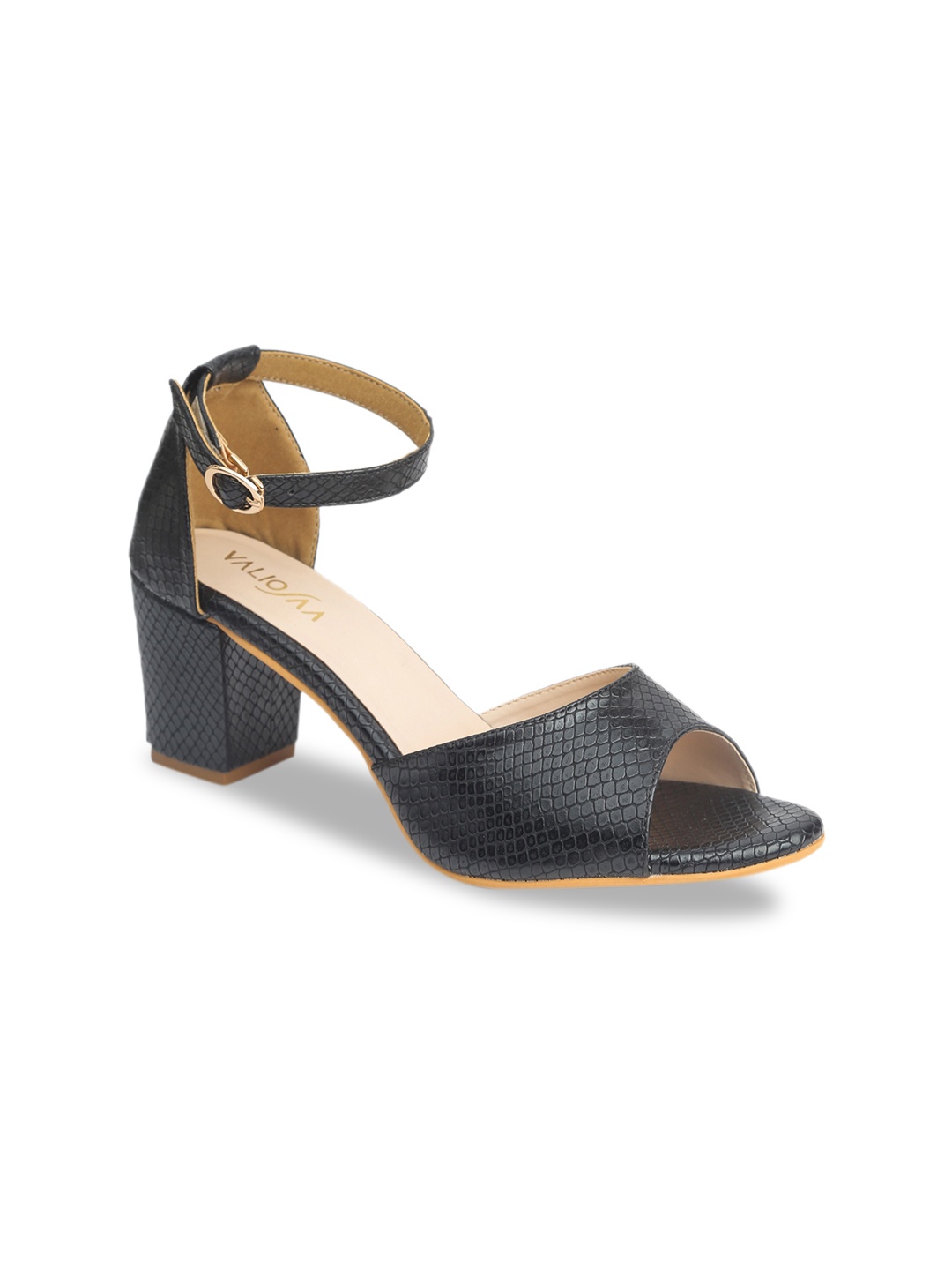 

VALIOSAA Women Black Textured Heels