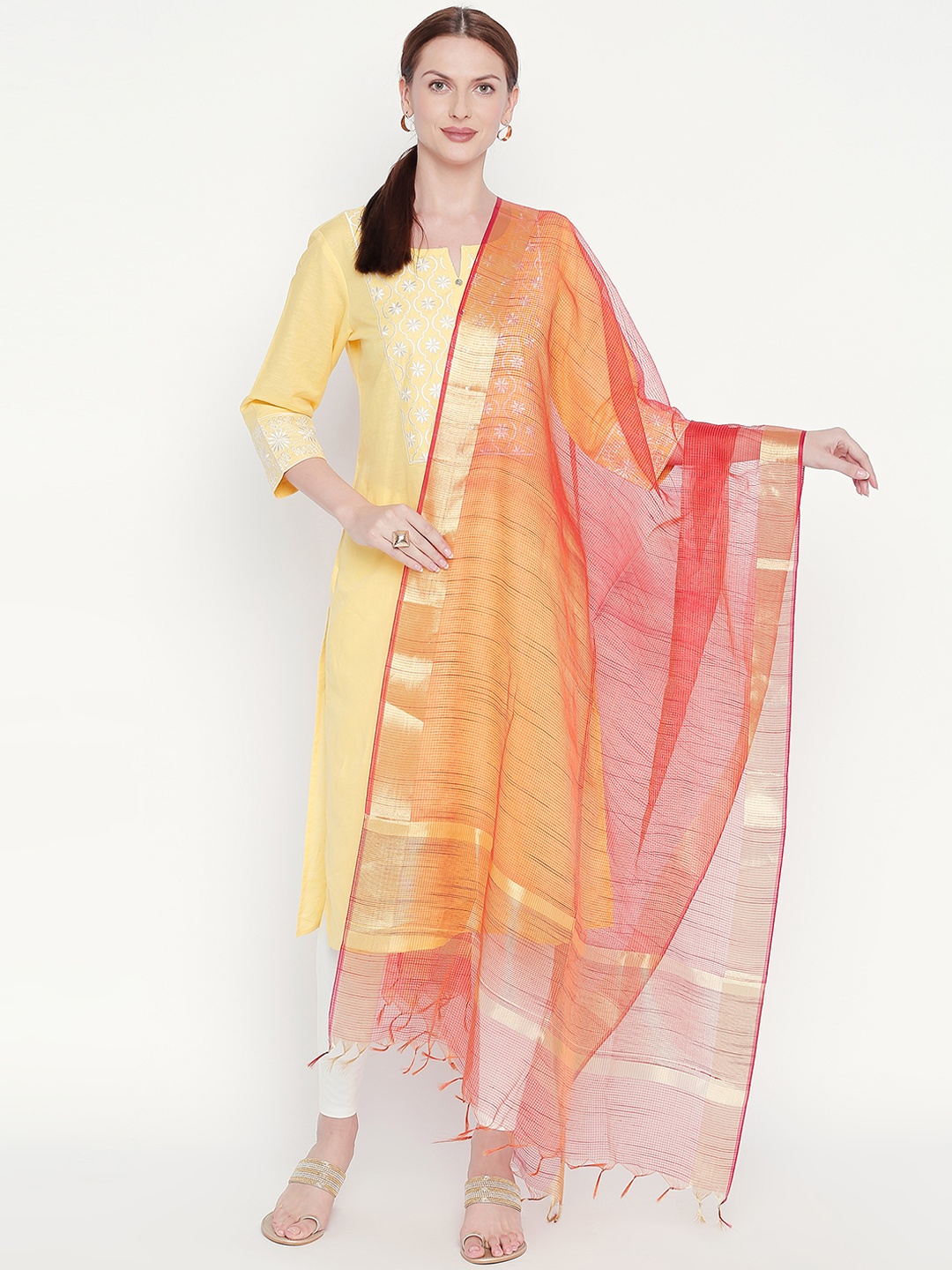 

RANGMANCH BY PANTALOONS Red Solid Dupatta