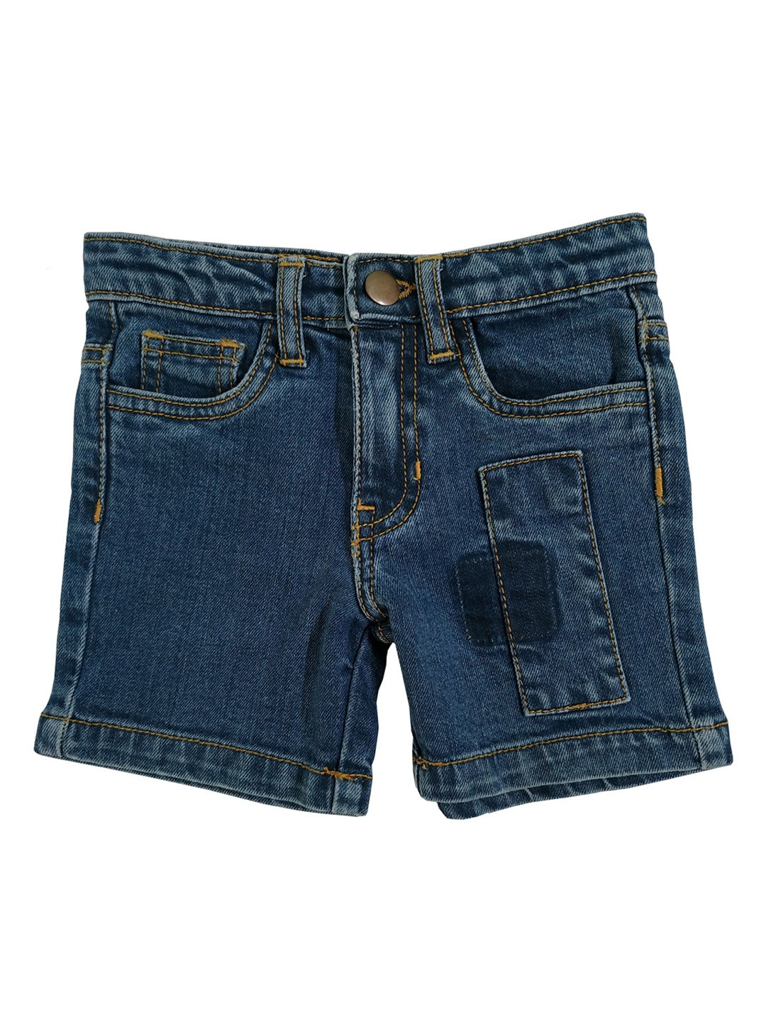 

KiddoPanti Boys Blue Solid Regular Fit Denim Shorts