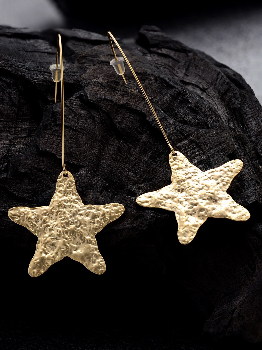 

E2O Women Gold-Plated Star Shaped Drop Earrings