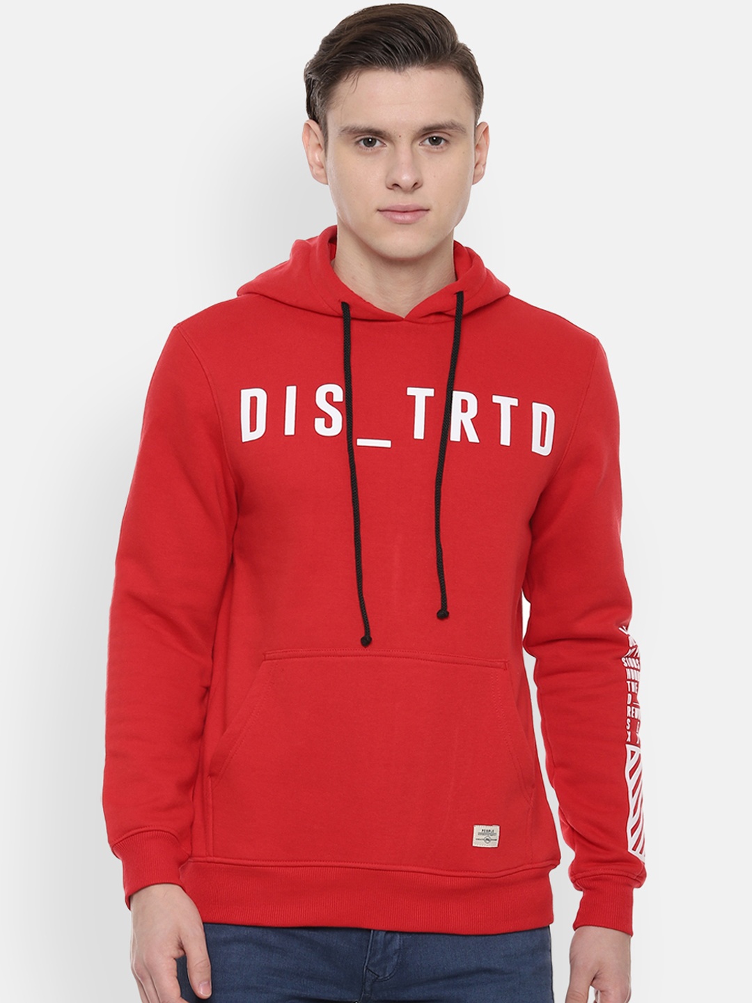 

People Men Red Printed Sweatshirt