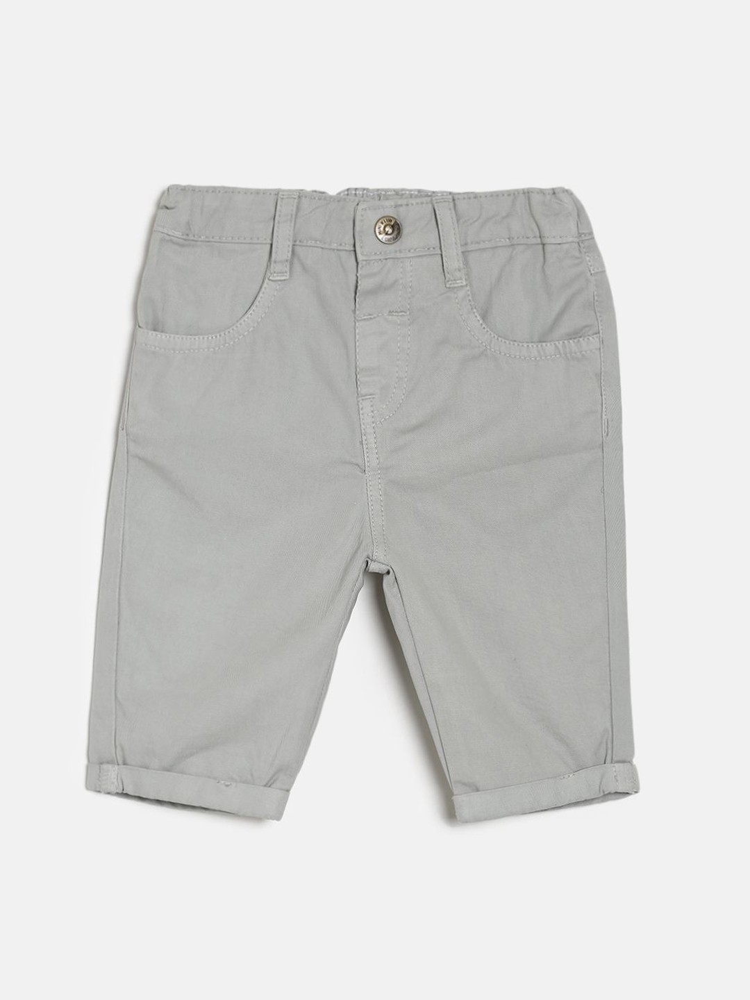 

MINI KLUB Girls Grey Solid Regular Fit Capris
