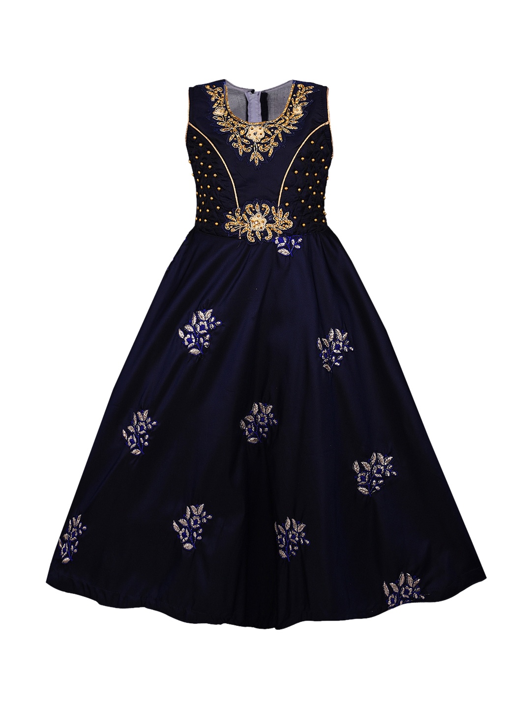 

Wish Karo Girls Navy Blue Embellished Maxi Dress
