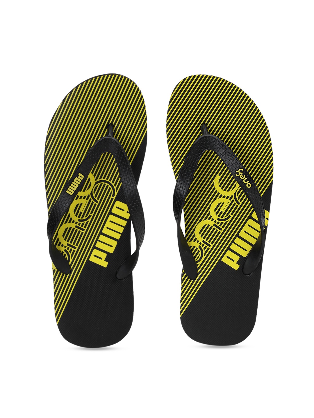 

Puma Unisex Black & Yellow Printed Thong Flip-Flops