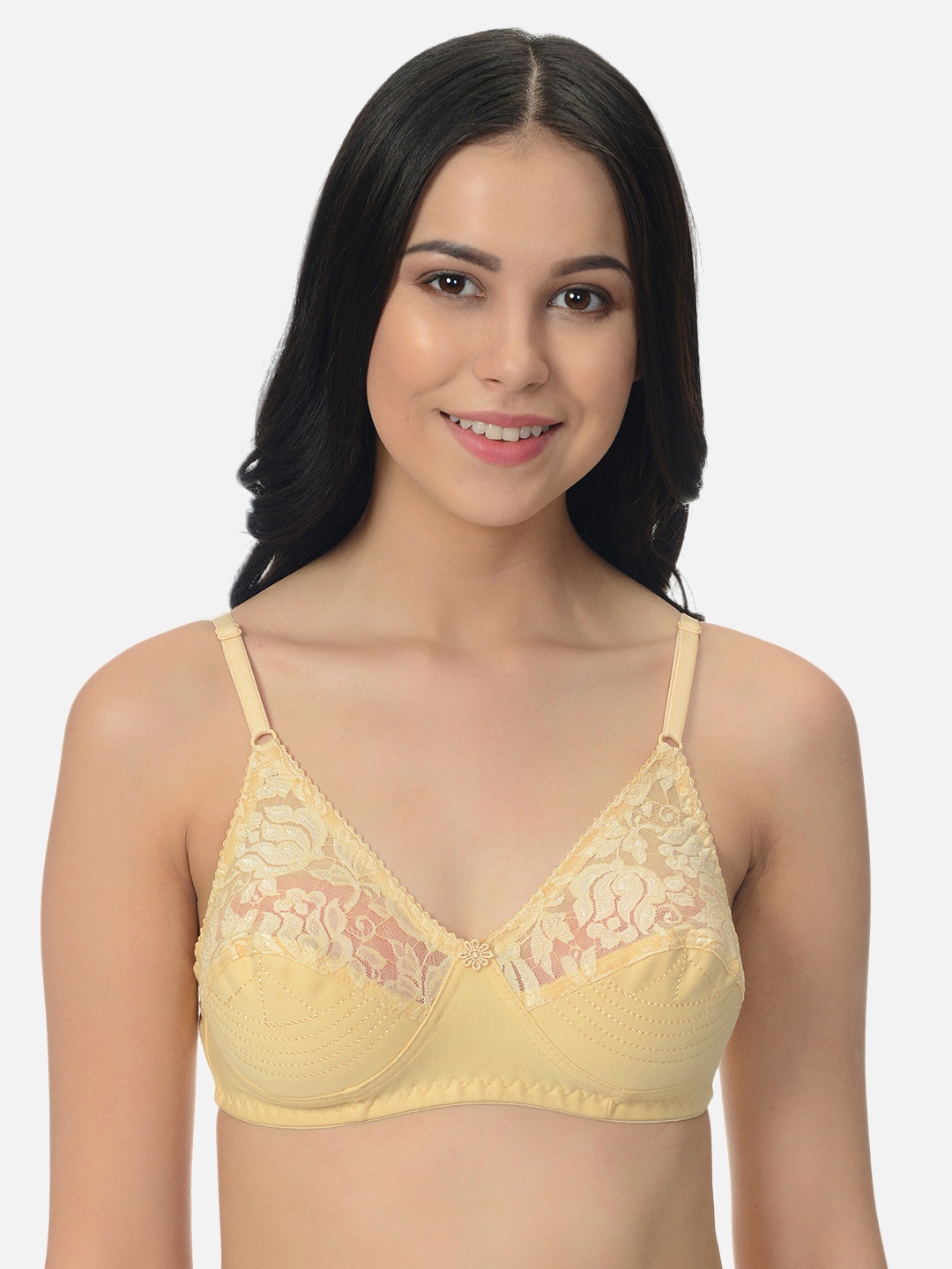 

mod & shy Women Beige Solid Non-Wired Non Padded Everyday Bra MS51, Yellow