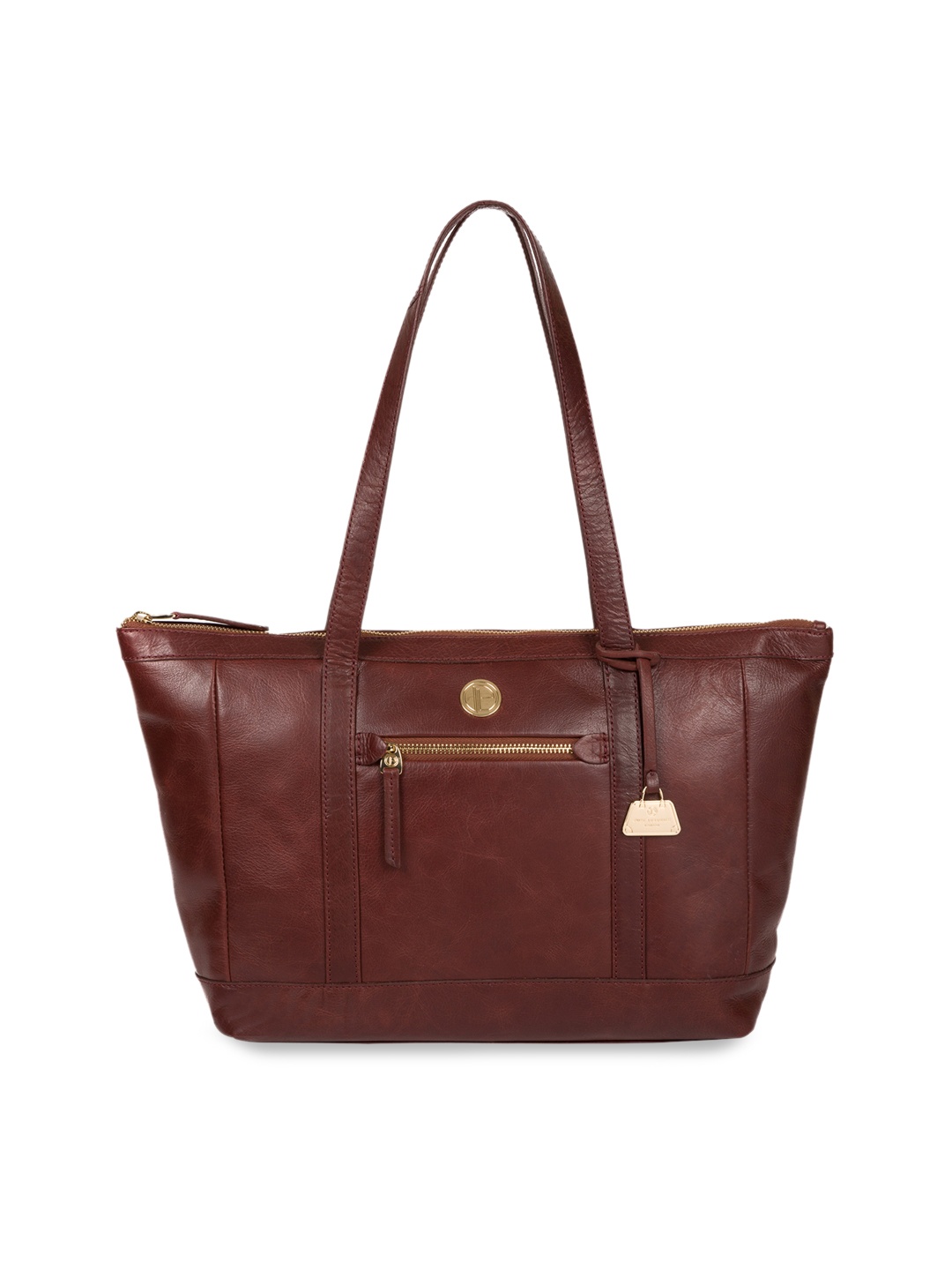 PURE LUXURIES LONDON Women Brown Solid Genuine Leather Willow Tote Bag