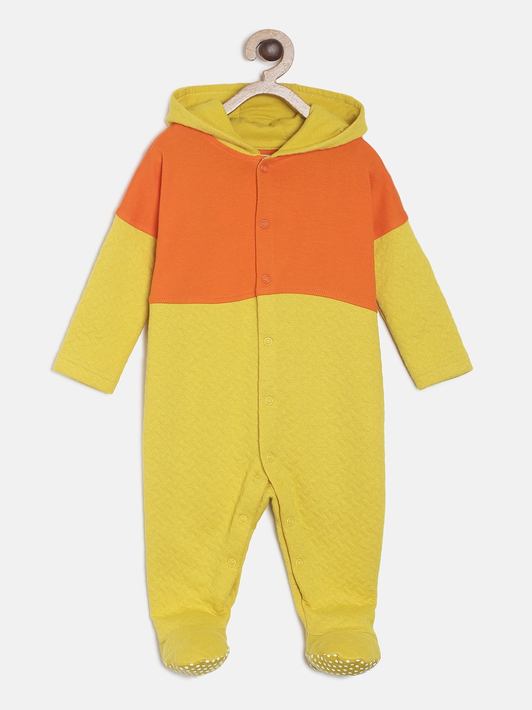 

MINI KLUB Unisex Yellow & Orange Disney Colourblocked Sleepsuit