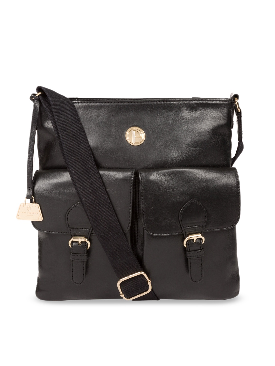 

PURE LUXURIES LONDON Women Black Solid Genuine Leather Azalea Sling Bag
