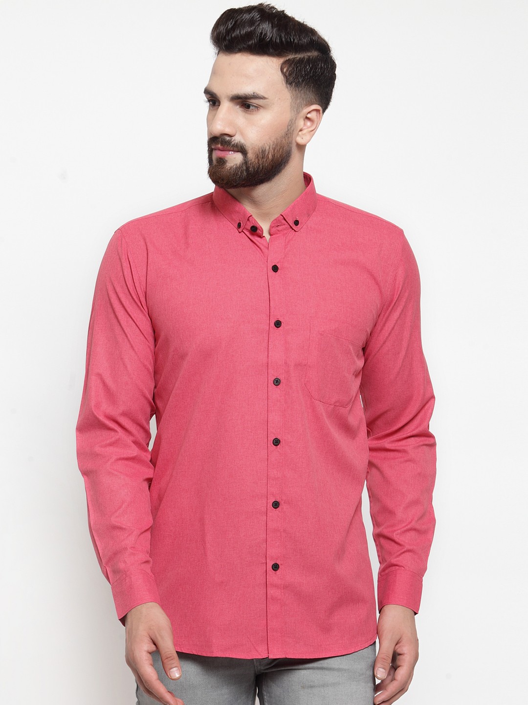 

JAINISH Men Red Classic Slim Fit Solid Casual Shirt