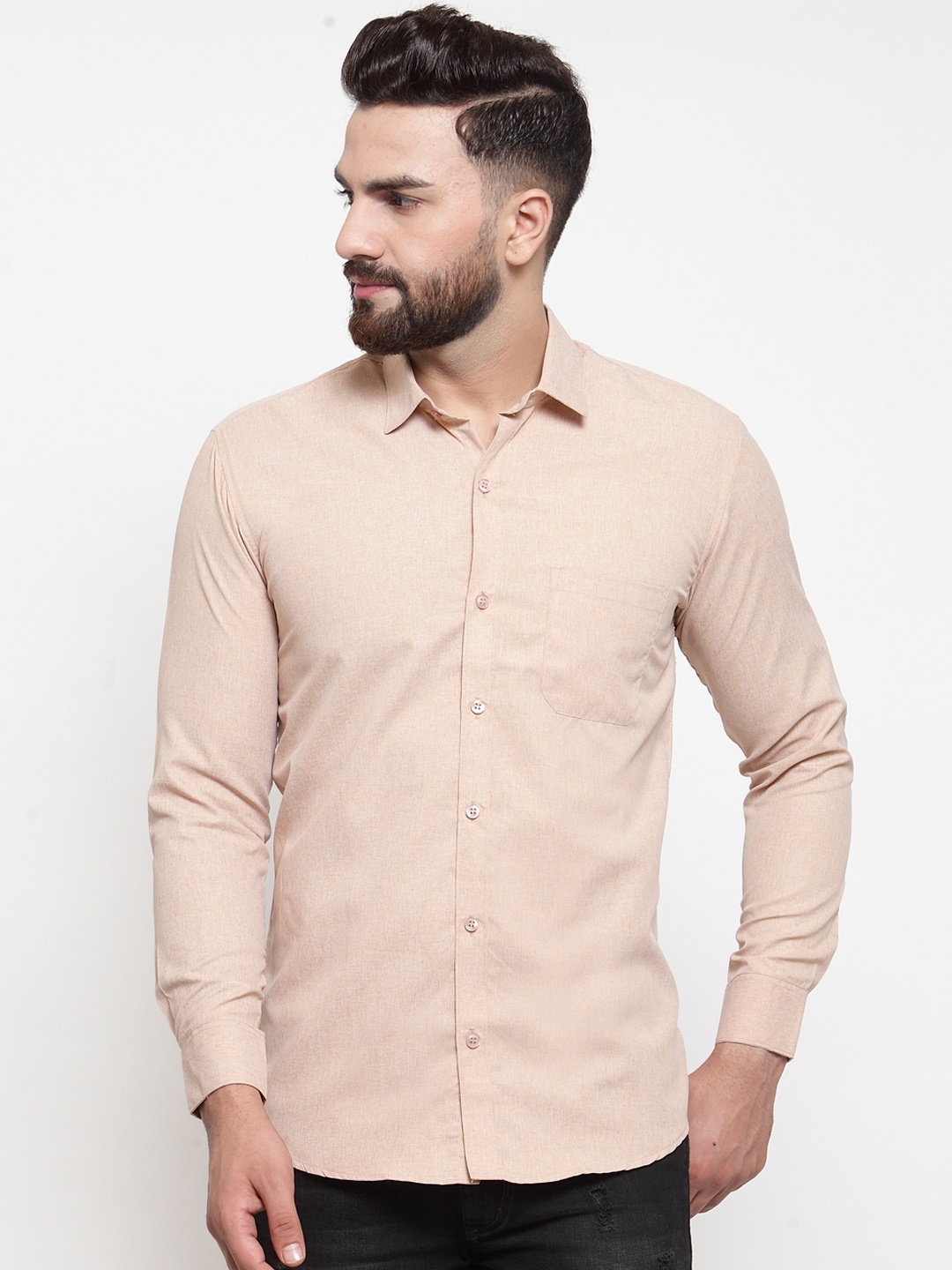

JAINISH Men Brown Classic Slim Fit Solid Casual Shirt