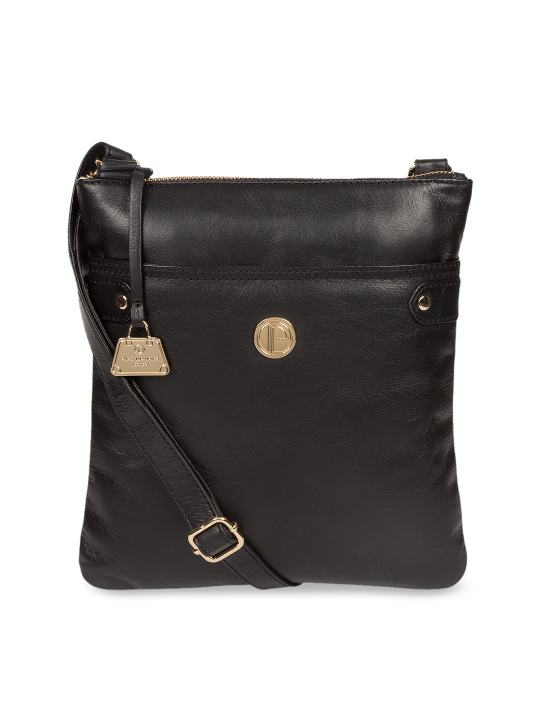 

PURE LUXURIES LONDON Women Black Solid Genuine Leather Briony Sling Bag