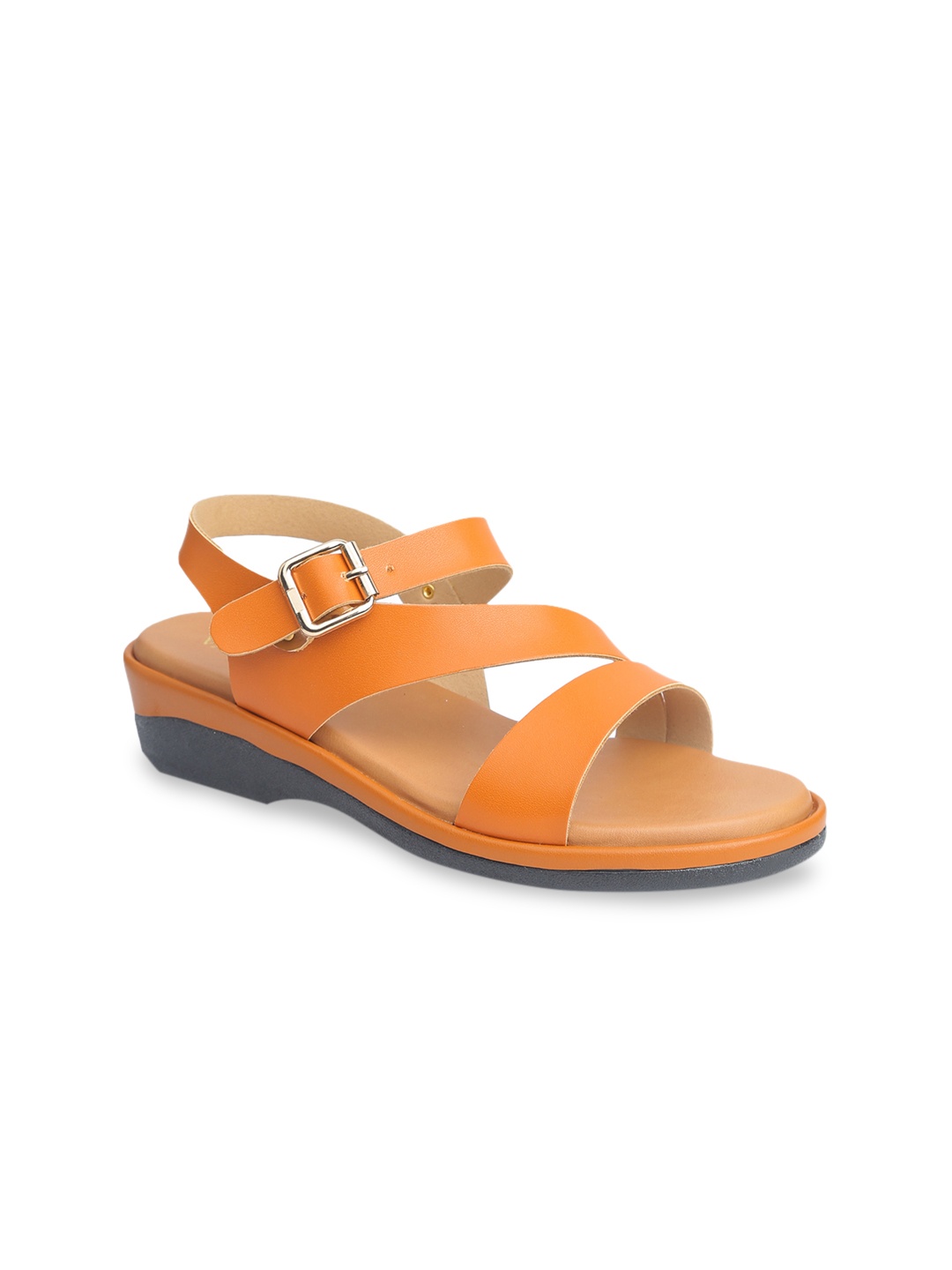 

VALIOSAA Women Tan Brown Solid Sandals