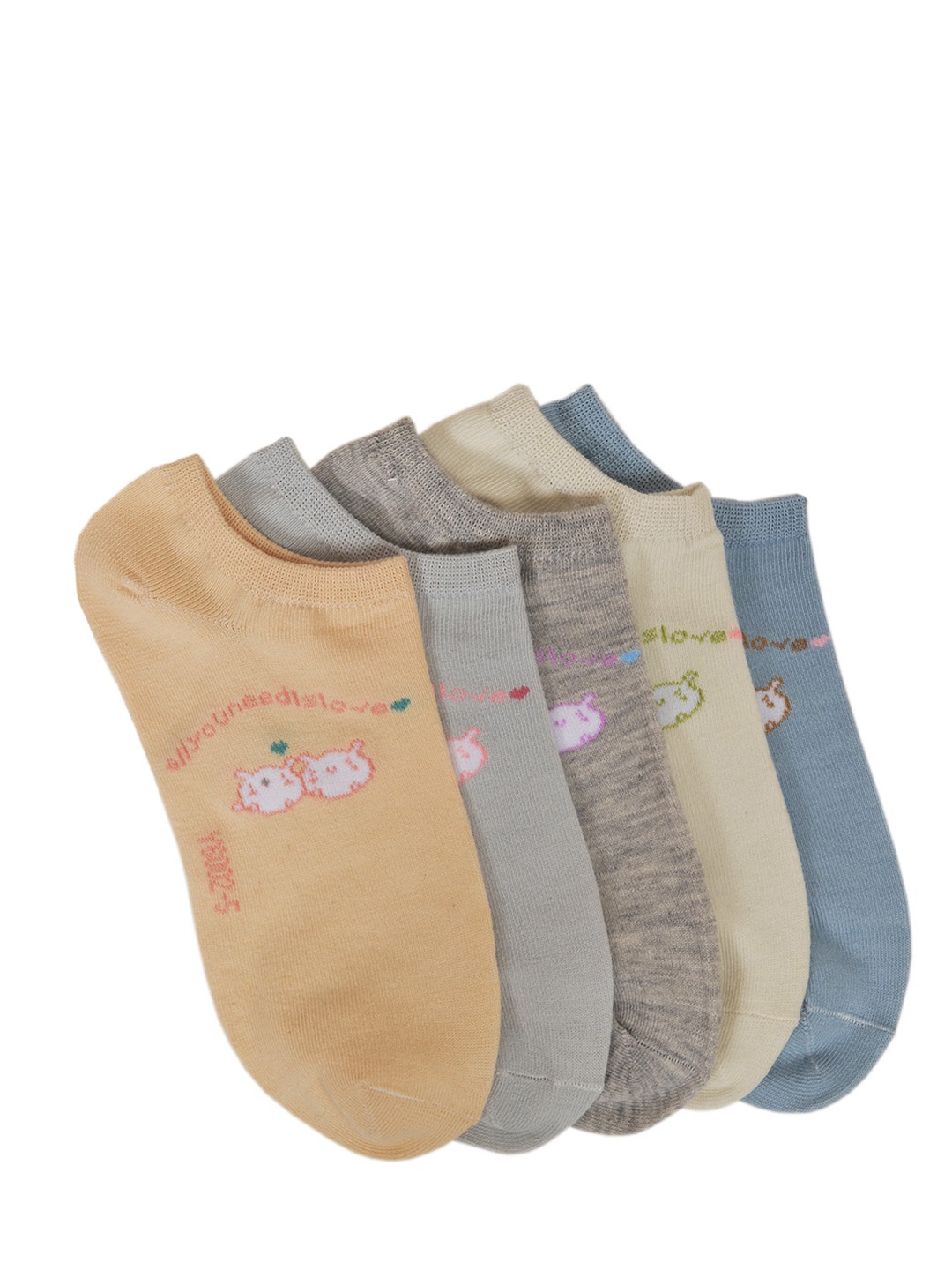 

MARC Women Pack of 5 Ankle Length Solid Socks, Multi