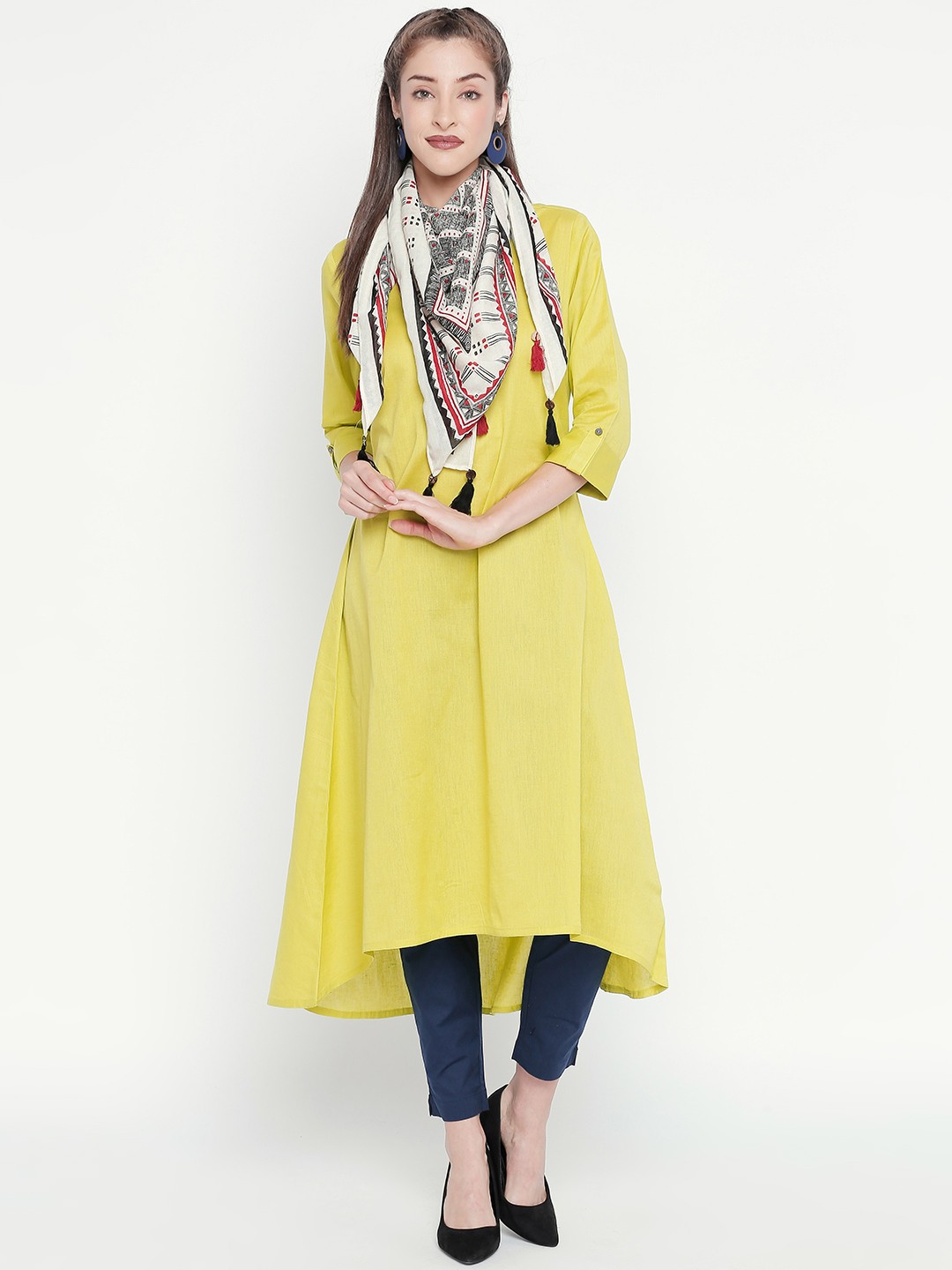 

RANGMANCH BY PANTALOONS Off-White & Grey Printed Dupatta