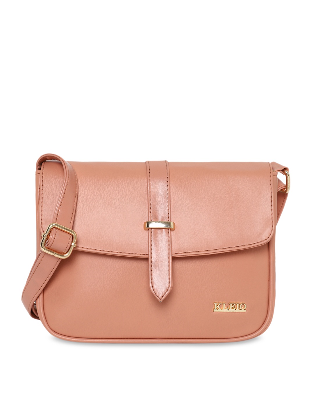 

KLEIO Flap Over Sling Cross Body Bag, Peach