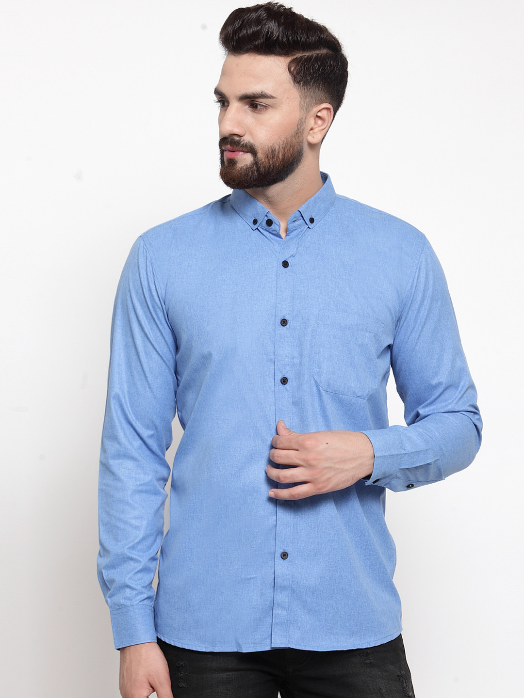 

JAINISH Men Blue Classic Slim Fit Solid Casual Shirt