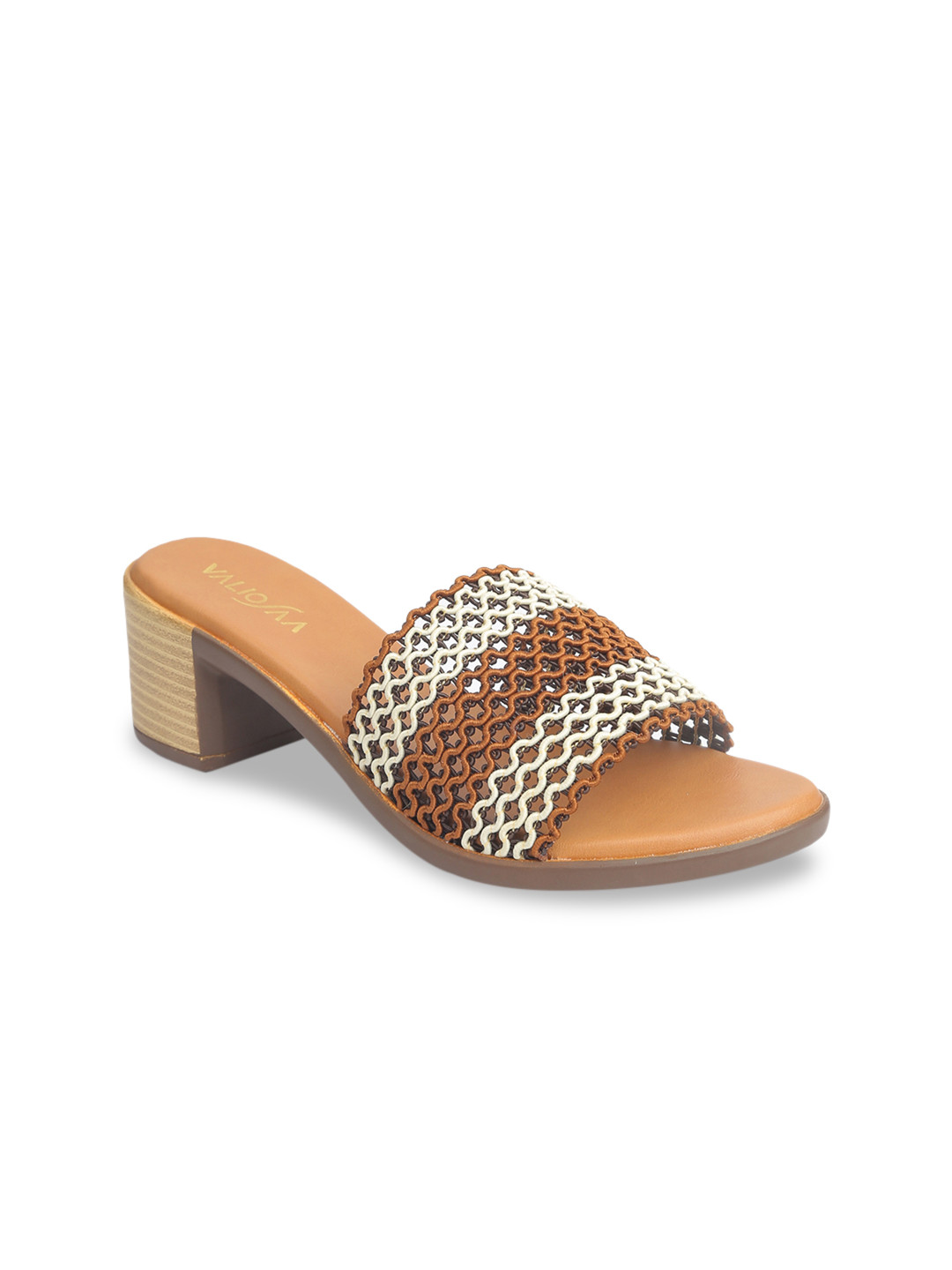 

VALIOSAA Women Brown Woven Design Heels