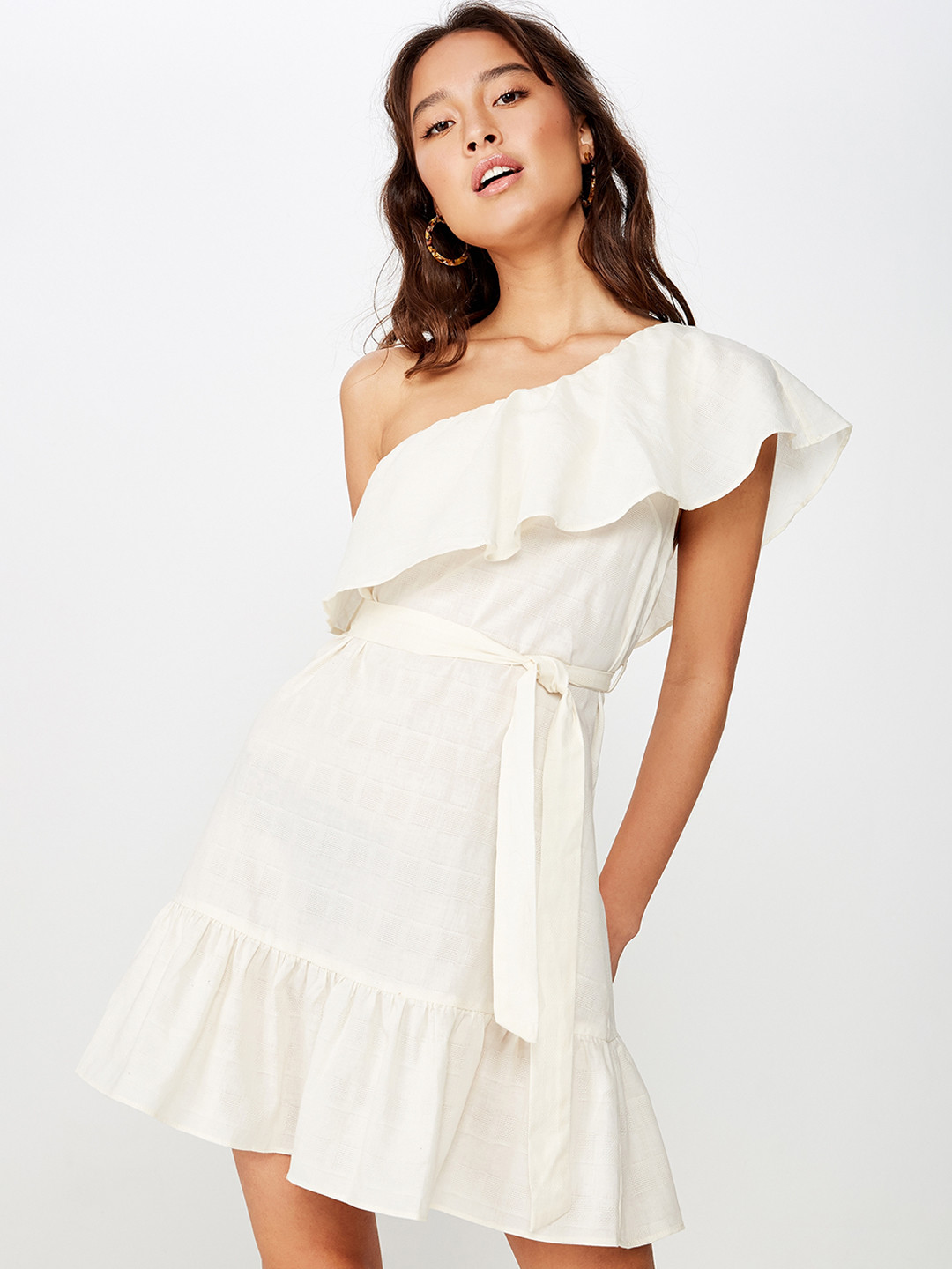 

COTTON ON Women Solid White A-Line Dress