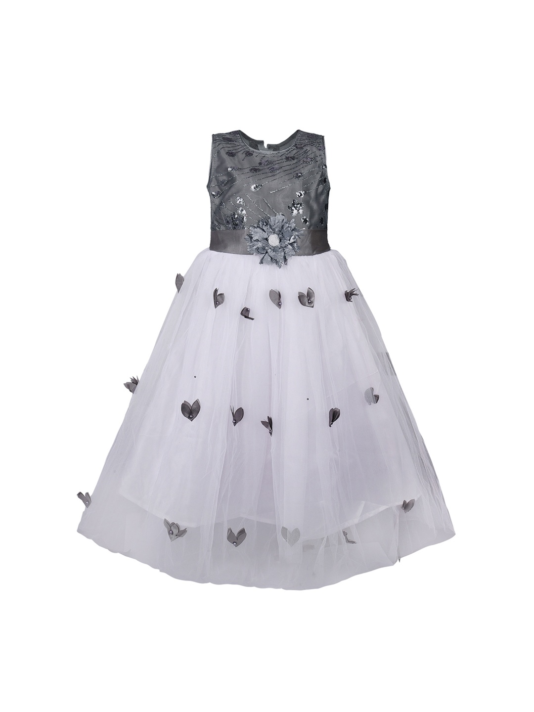 

Wish Karo Girls Grey Colourblocked Maxi Dress