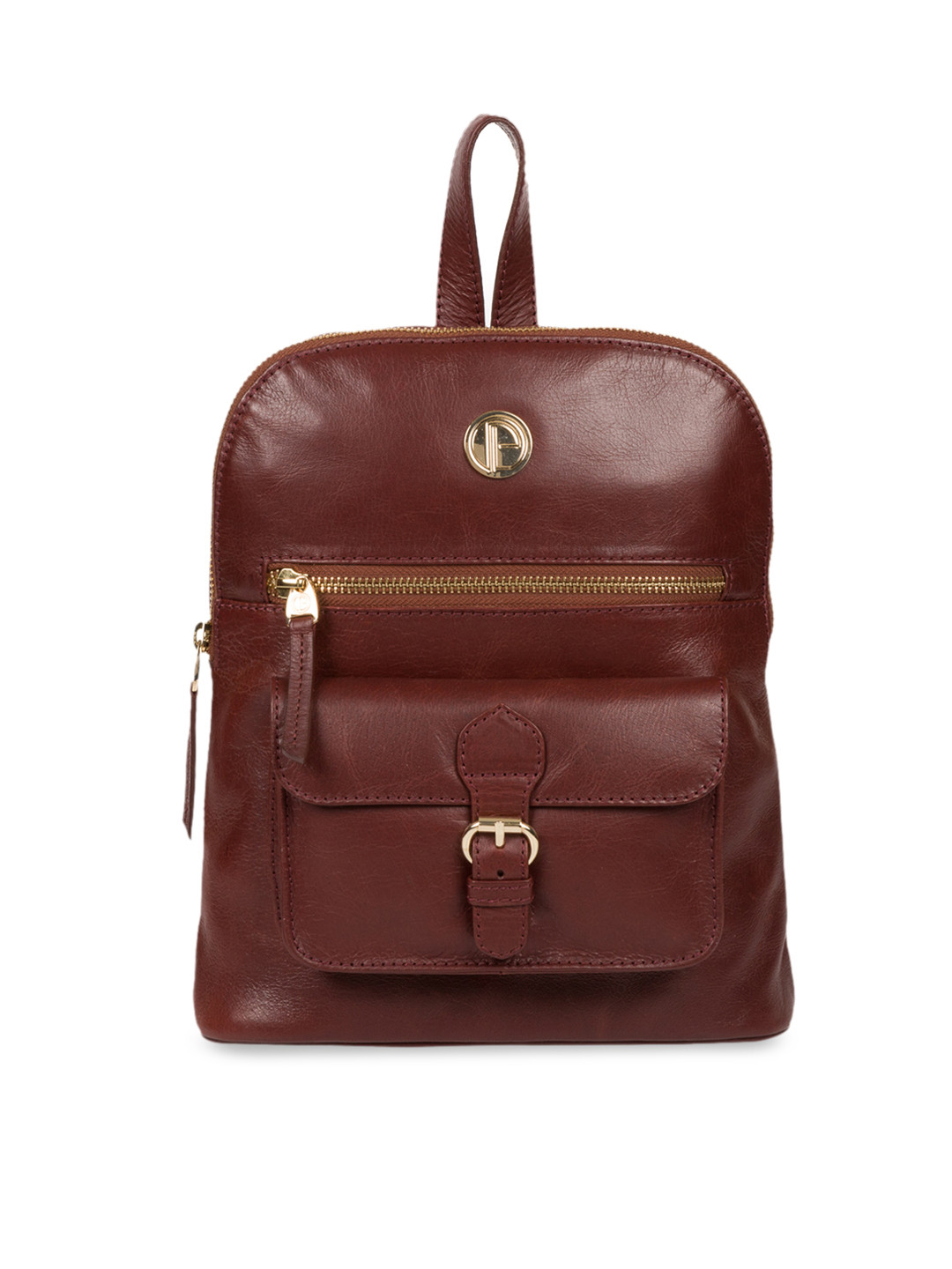 

PURE LUXURIES LONDON Women Brown Solid Genuine Leather Zinnia Backpack