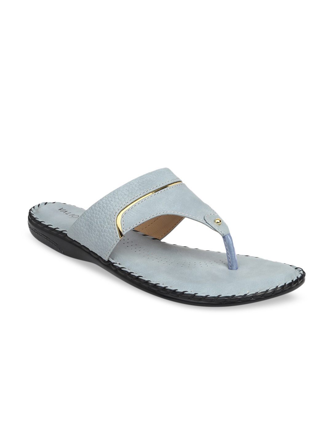 

VALIOSAA Women Grey Textured Open Toe Flats