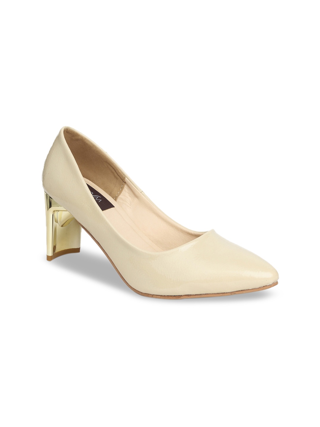 

VALIOSAA Women Cream-Coloured Solid Pumps