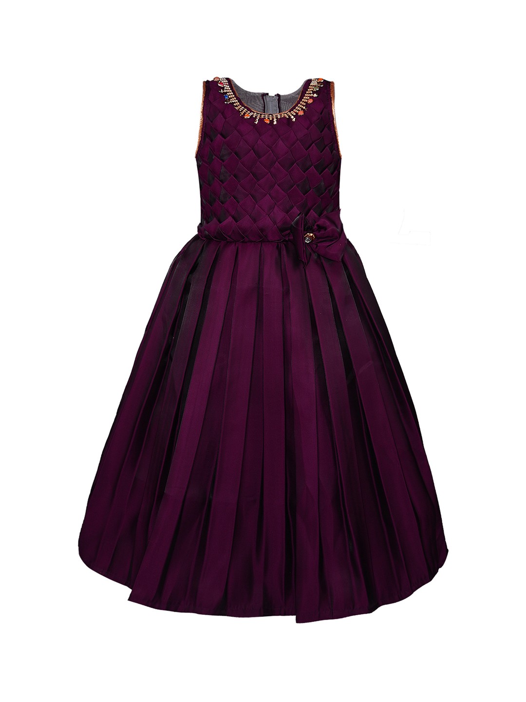 

Wish Karo Girls Burgundy Embellished Maxi Dress