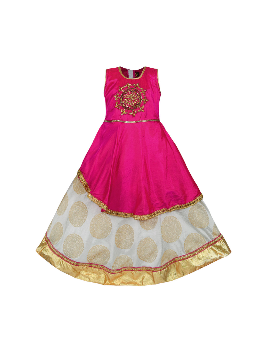 

Wish Karo Girls Pink Embellished Maxi Dress