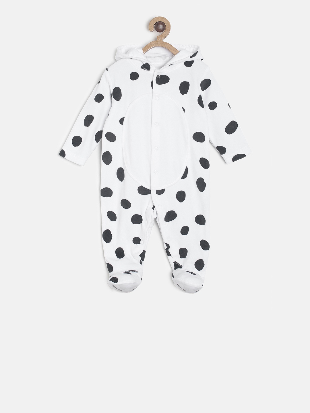 

MINI KLUB Boys White & Black Printed Sleepsuit