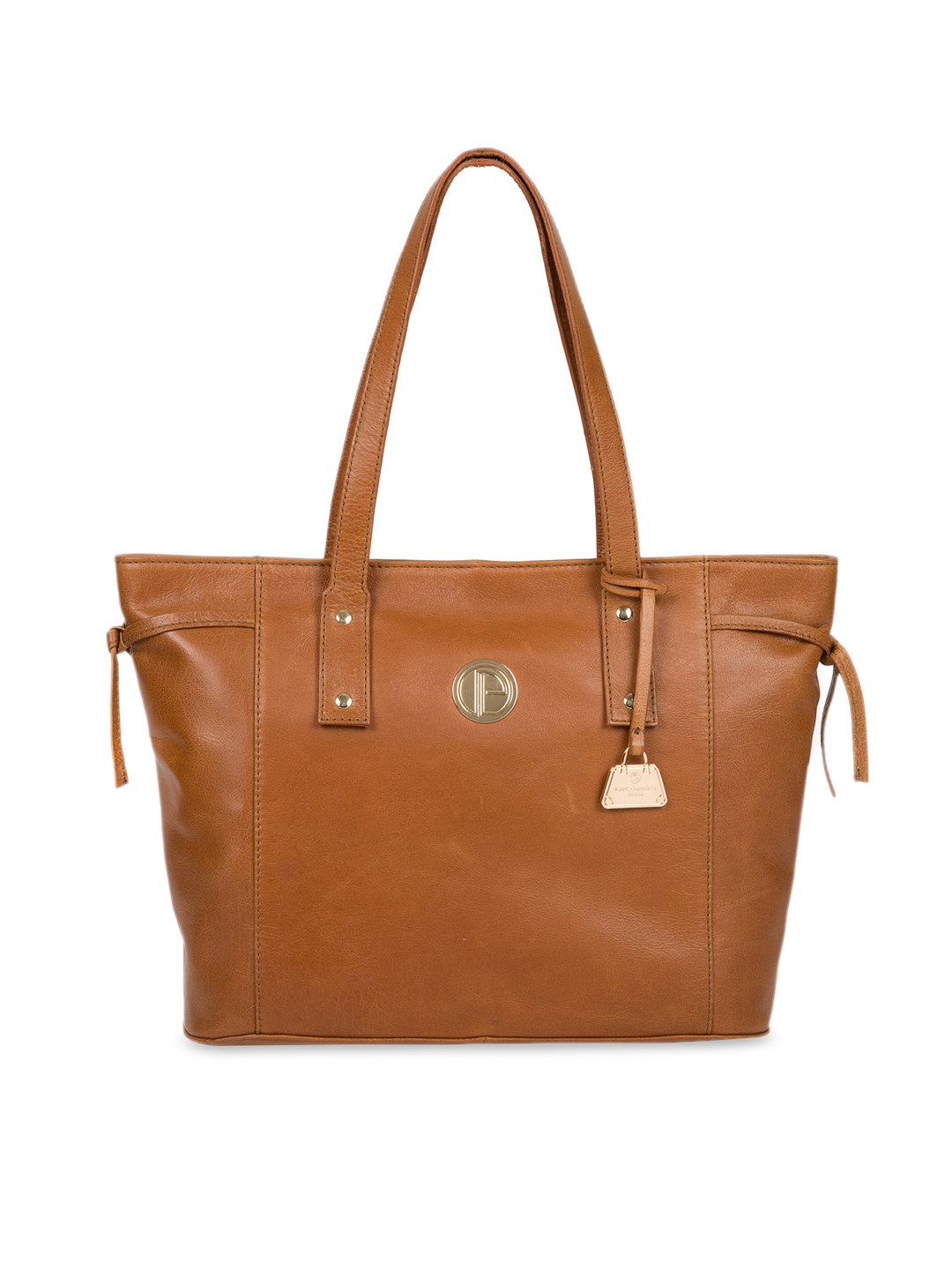 

PURE LUXURIES LONDON Women Tan Brown Solid Genuine Leather Calista Tote Bag