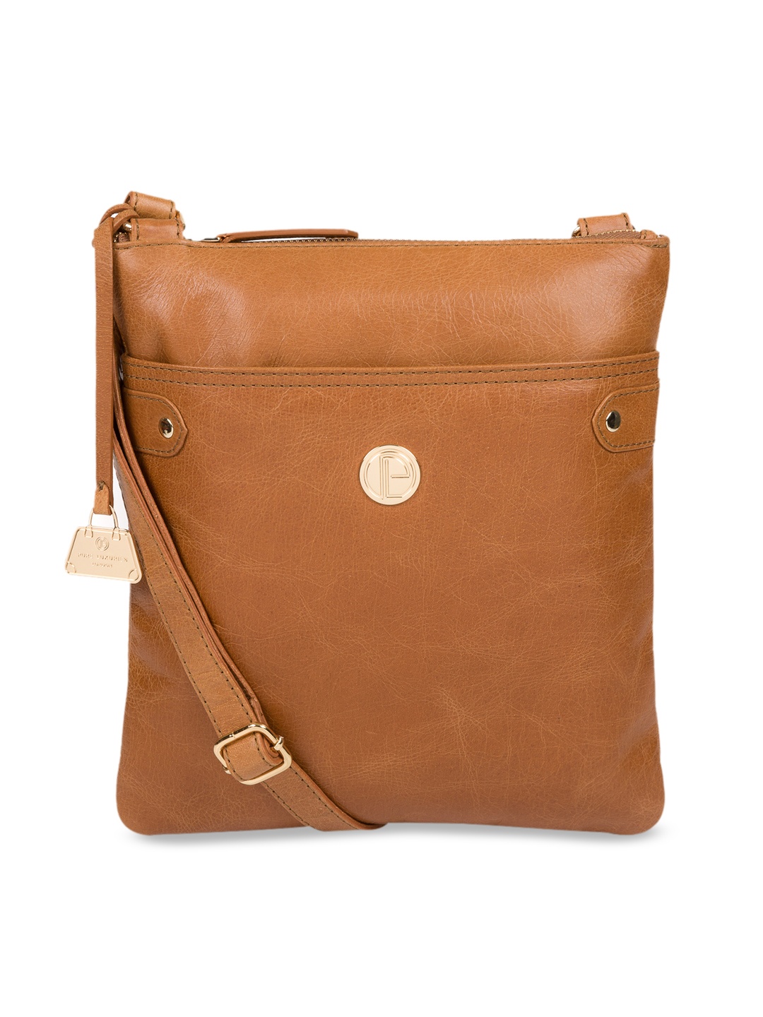 

PURE LUXURIES LONDON Women Tan Brown Solid Genuine Leather Briony Sling Bag
