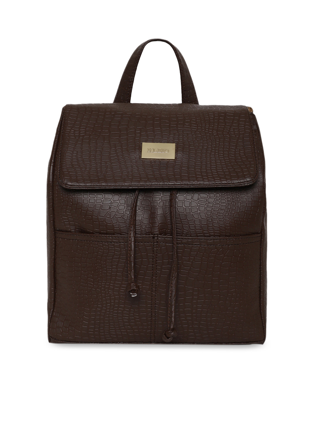 

KLEIO Women Croco Textured Backpack, Brown