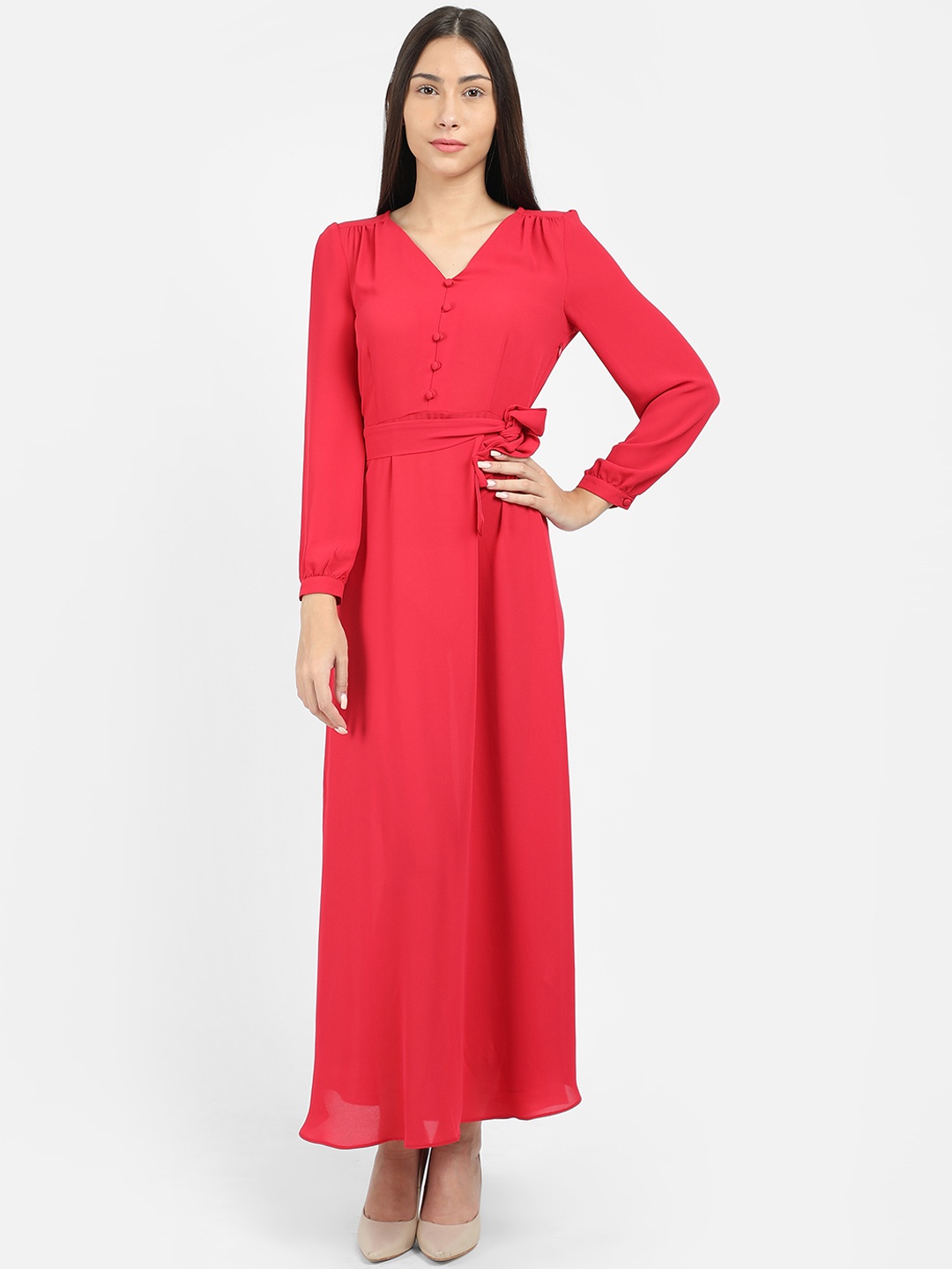 

COVER STORY Women Red Solid Maxi Dress