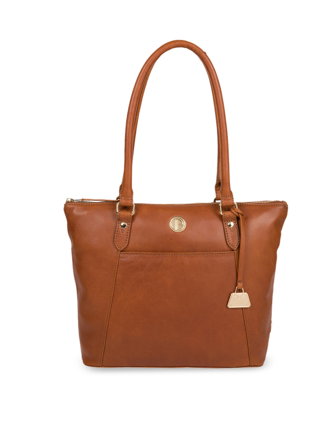 

PURE LUXURIES LONDON Women Brown Solid Genuine Leather Violet Tote Bag
