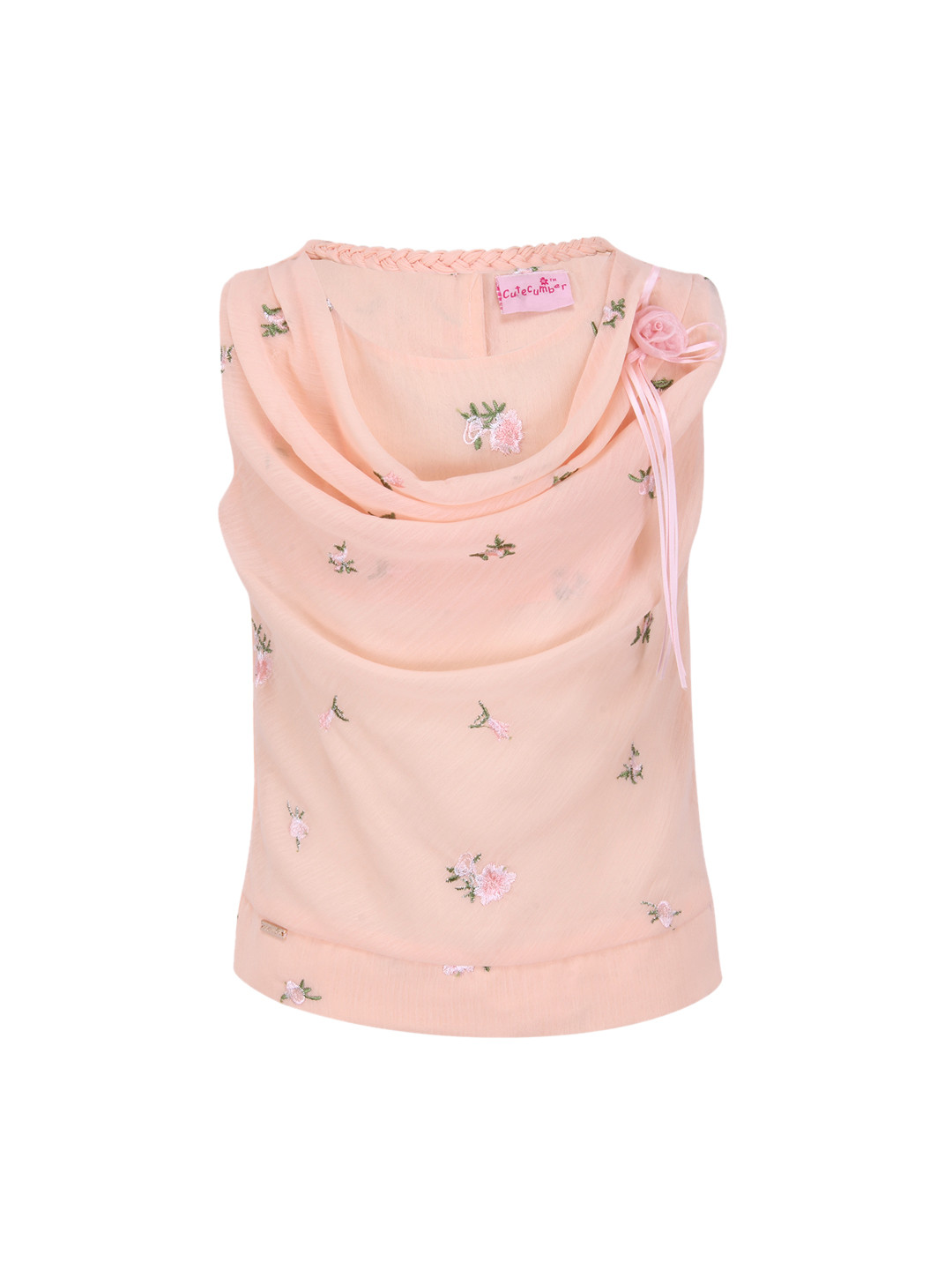 

CUTECUMBER Girls Orange Printed Top