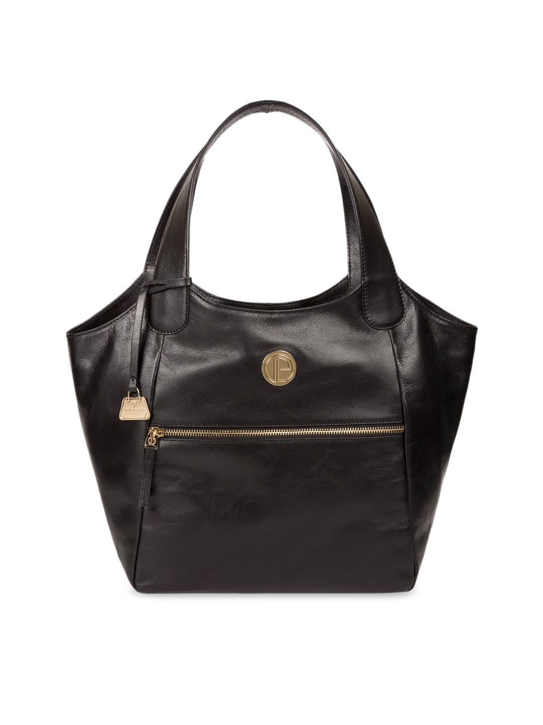 PURE LUXURIES LONDON Women Black Solid Genuine Leather Mimosa Tote Bag