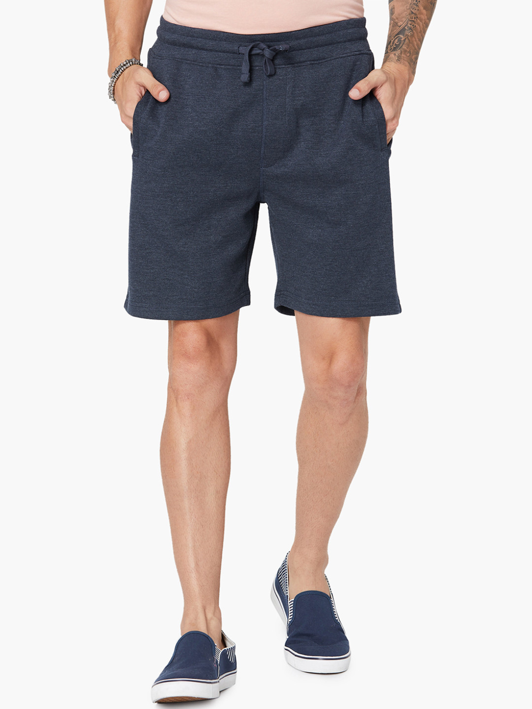 

Fame Forever by Lifestyle Men Navy Blue Solid Knitted Regular Shorts
